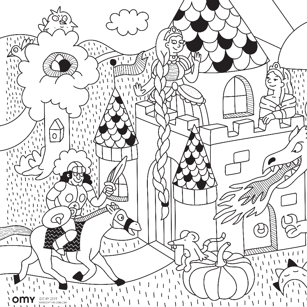 Princesses & dragons - Coloring pocket