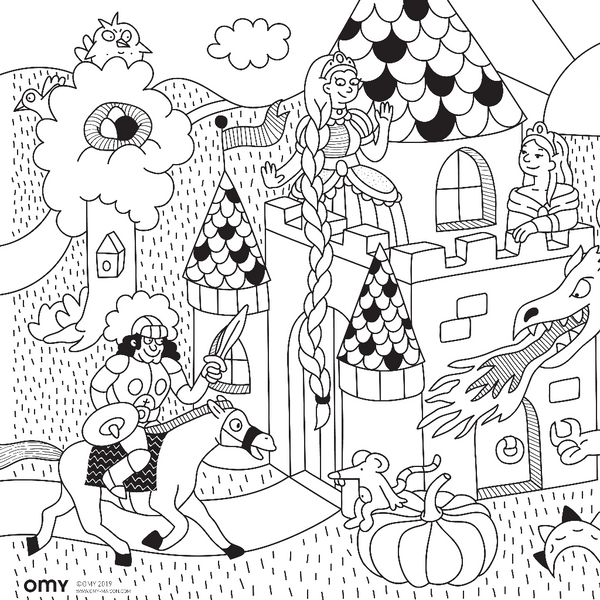 Princesses & dragons - Coloring pocket